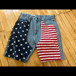 Contempo casuals vintage american flag jean shorts